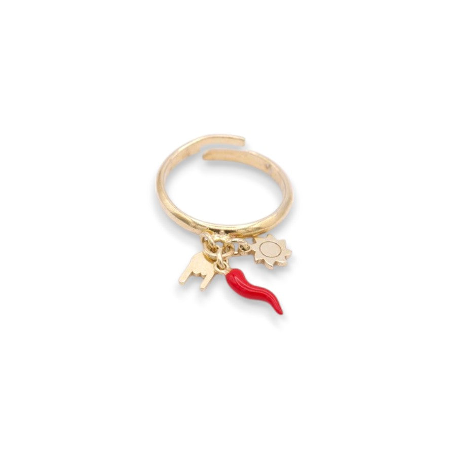 Anello scaramantico con pendenti