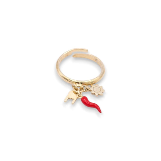 Anello scaramantico con pendenti