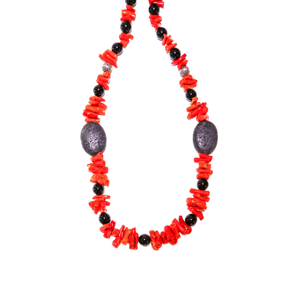 Handcrafted necklace of coral fragments