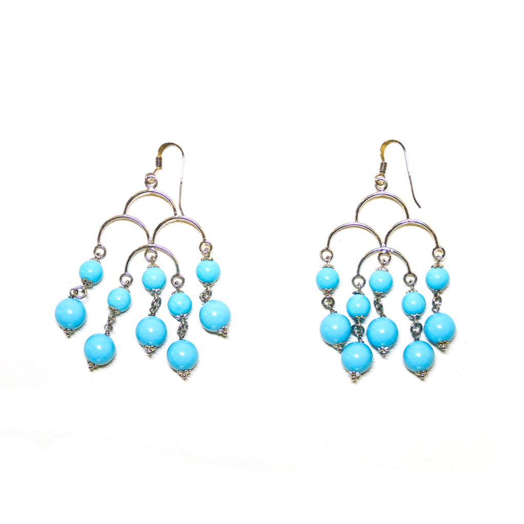 Handcrafted earrings in turquoise paste